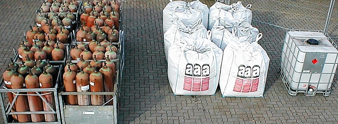 100 Acetylengasflaschen = 6 Big Bags mit poröser Masse und 1000 Liter Lösungsmittel